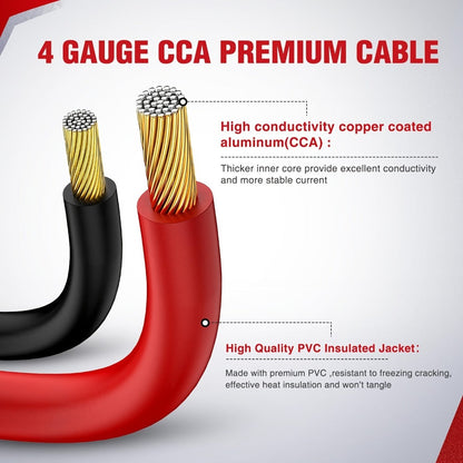 Heavy Duty Jumper Cables 600A CCA – Thickened Booster Cables with Carrying Bag for Pickup Truck, RV, Van & SUV