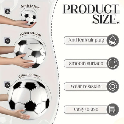 Bulk Inflatable Soccer Balls 16 Inch Colorful Outdoor Footballs Set with the Listed Color, Size or Set Options for Everyday Use