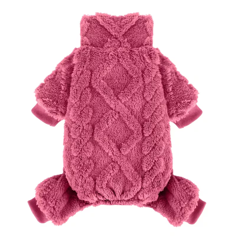 Fleece Dog Sweater Turtleneck Jumpsuit for Small Dogs & Cats 1-15 lbs – Soft Warm Winter Puppy Pajamas Onesie