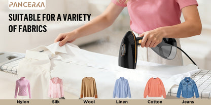 1500W Handheld Garment Steamer with Wide Steam Head, Detachable Tank Area and Two Preserved Model Labels