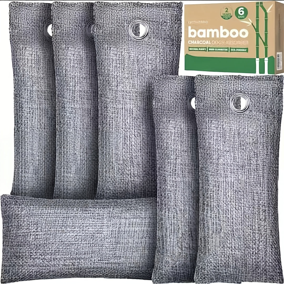 Bamboo Charcoal Air Purifying Bags Odor Absorber Eliminator for Home Car Closet Pet Smoke for Entryways, Bedrooms and Living Spaces