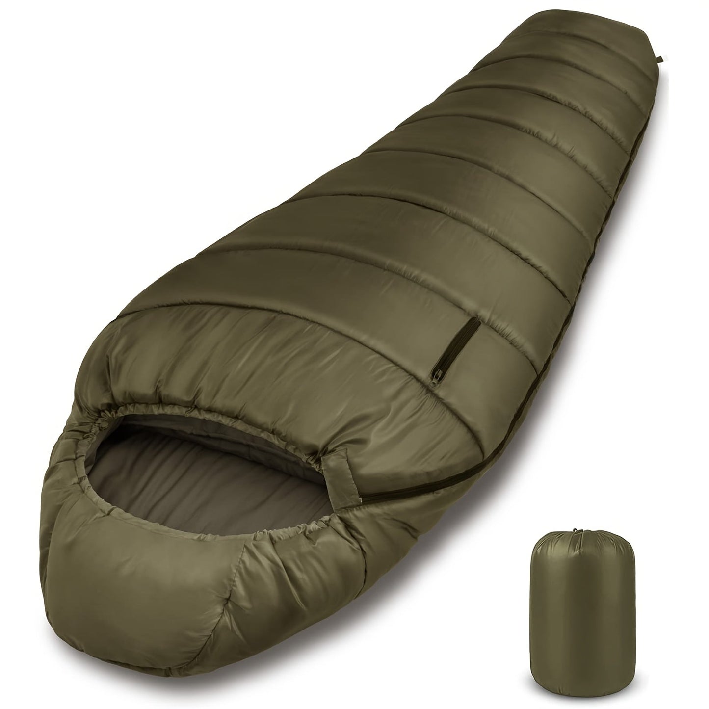 Mummy Sleeping Bag 15°F & 32°F – 3-4 Season Cold Weather Sleeping Bag for Adults, Ripstop Polyester Lining, Anti-Snag Zipper