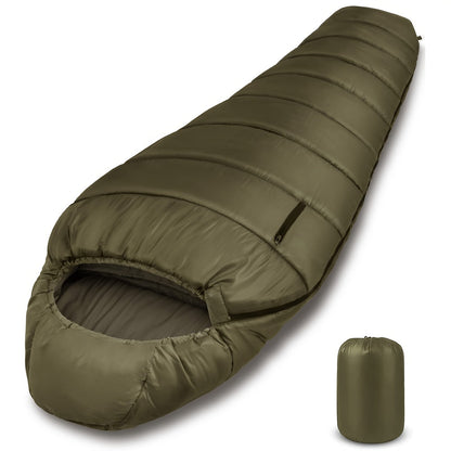 Mummy Sleeping Bag 15°F & 32°F – 3-4 Season Cold Weather Sleeping Bag for Adults, Ripstop Polyester Lining, Anti-Snag Zipper
