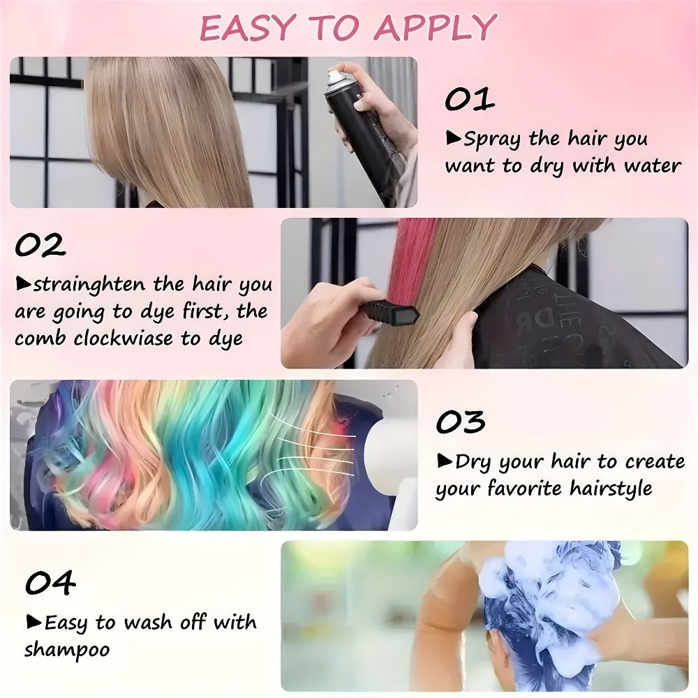 Temporary Hair Chalk Comb Set 11pcs 10 Colors Hair Dye for Bath Time, Home Spa and Personal Care