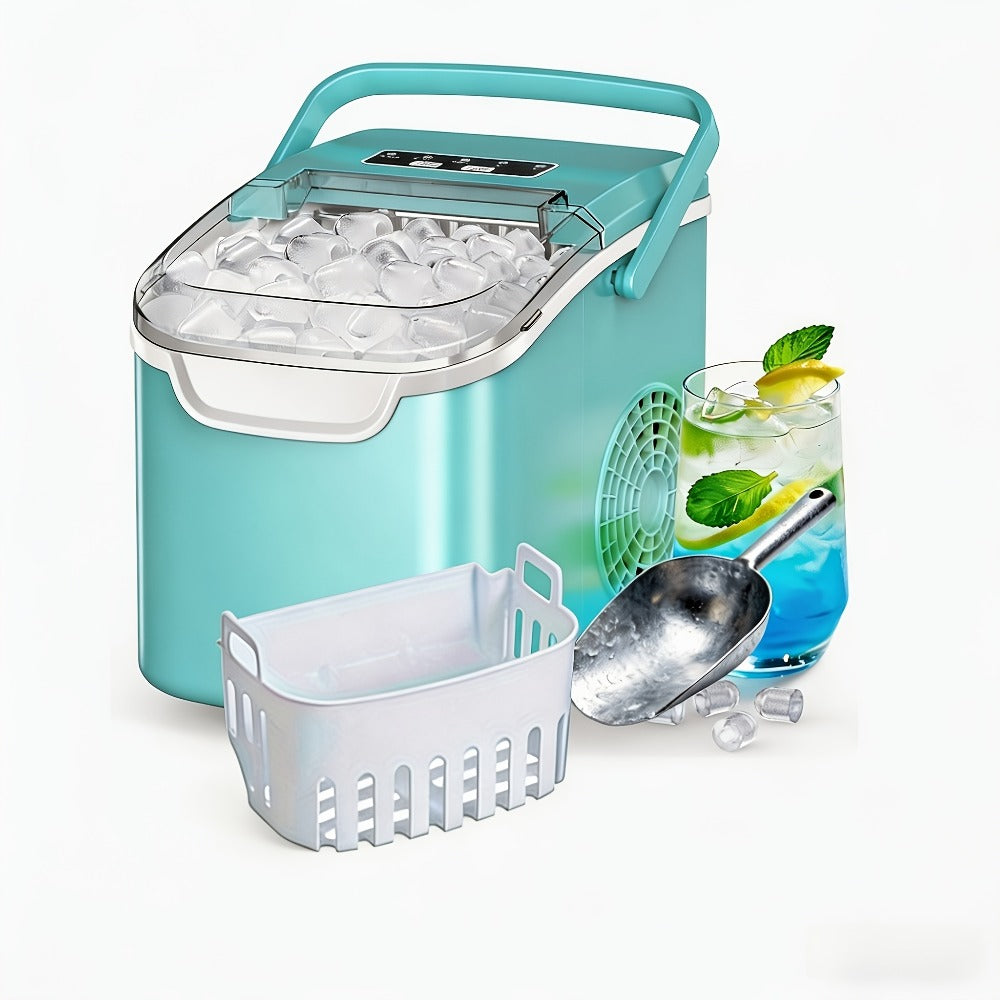 Portable Ice Maker Machine /Day - Countertop Ice Maker Makes 8 Ice Cubes in 6 Minutes, 2 Ice Sizes