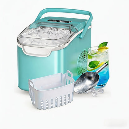 Portable Ice Maker Machine /Day - Countertop Ice Maker Makes 8 Ice Cubes in 6 Minutes, 2 Ice Sizes