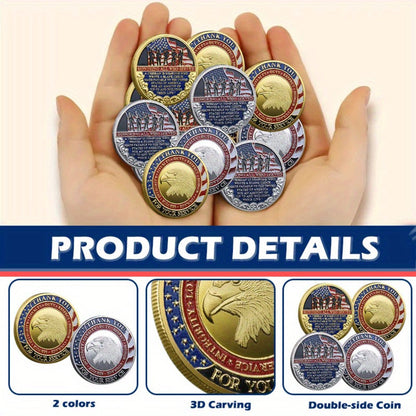 Military Challenge Coins 48 Pack Gold & Silver – Christian Prayer Commemorative Metal Coins for Church Events, Veteran Appreciation Gifts