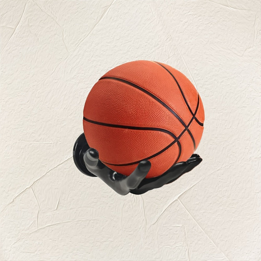 Wall Mounted Hand Shape Sports Ball Display Shelf – Decorative Storage Organizer for Laundry Rooms, Closets and Home Organization