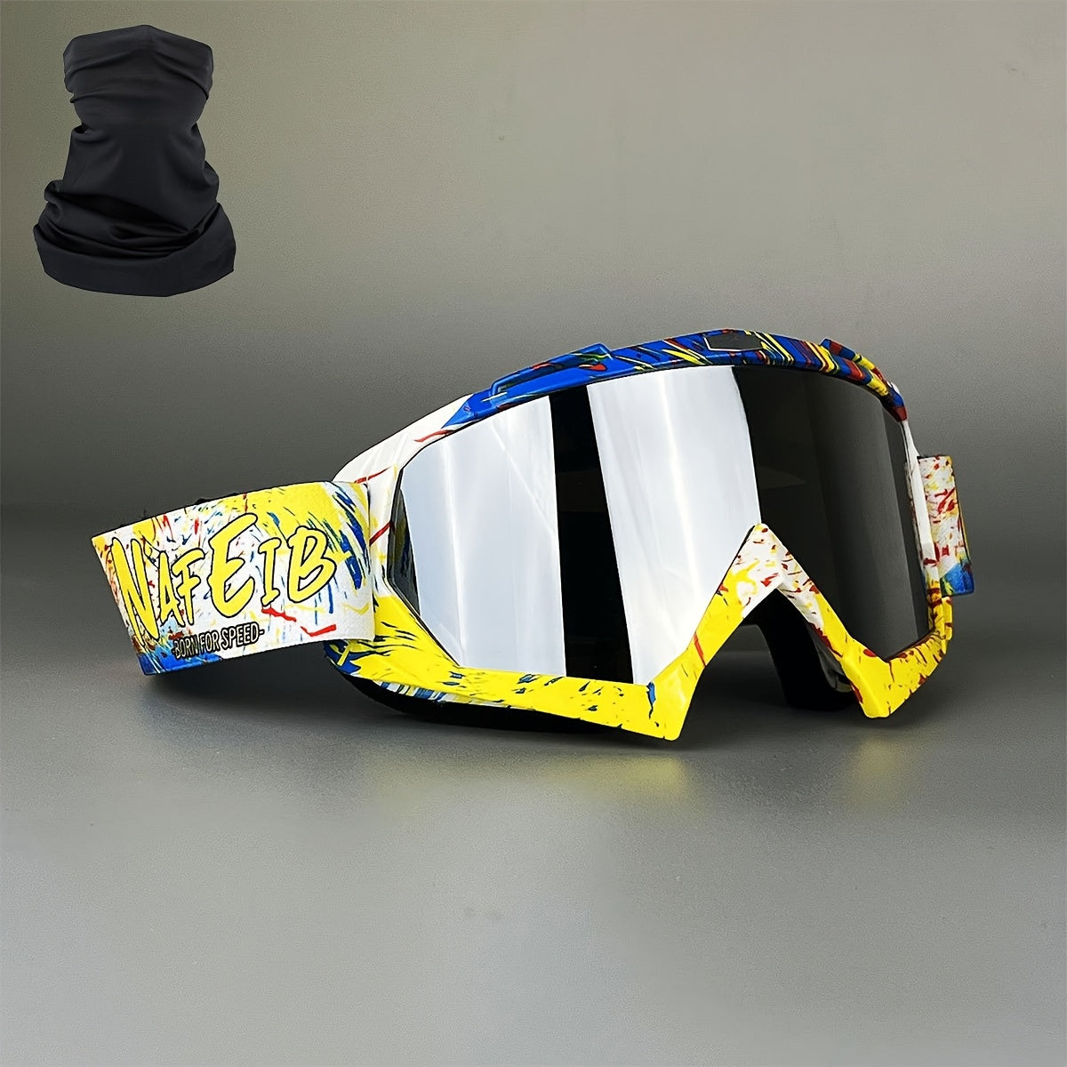 Thirty-Style NAFEIB Ski Goggle and Matching Headwear Set with Mirrored, Clear, Silver and Gray Lens Options