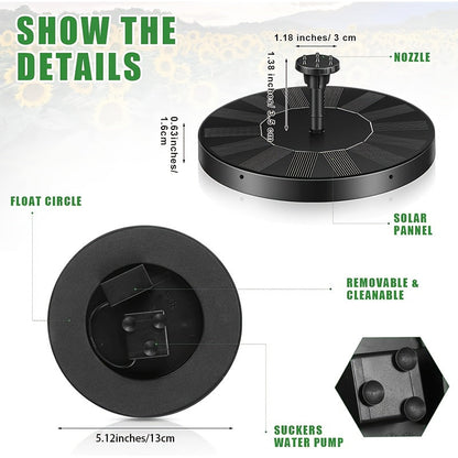Solar Fountain Pump for Garden, Patio and Yard Use, with the Listed Configuration, for Everyday Use and Organized Storage