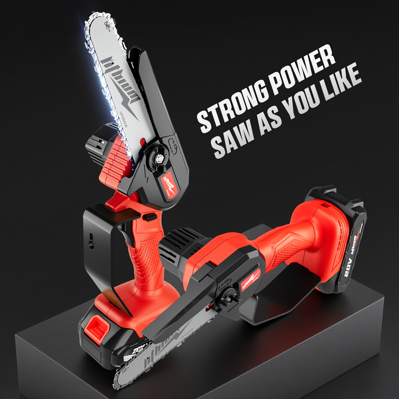 Mini Chainsaw Cordless 4 & 6 Inch Electric - Upgraded Portable Battery Chainsaw with Safety Lock