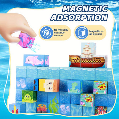 Ocean Adventure Magnetic Building Blocks 54/100pcs with the Listed Color, Size or Set Options for Everyday Use