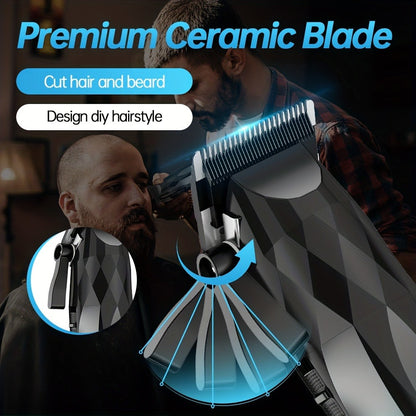 Electric Hair Clipper 2-Pack for Men – Professional Cordless Hair Trimmer Set for Home Car Business Travel