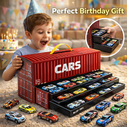 48-Piece Parking Lot Playset for Kids, 4-Level Car Garage with Friction Powered Mini Cars, Ramp & Track
