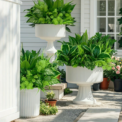 Nine-Piece Artificial Greenery Stem Set with Mixed Leaf Shapes for Indoor or Outdoor Planters and Decor