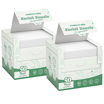 Disposable Face Towels Jumbo Ultra- Extra Thick, Highly Dry Wet Dual-Use Facial Wipes for Makeup Removal
