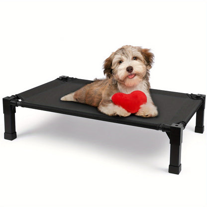 Elevated Dog Bed Cooling Raised Cot with Metal Frame – Washable Breathable Mesh, No-Slip Feet, Portable Dog Cot for Indoor & Outdoor Use