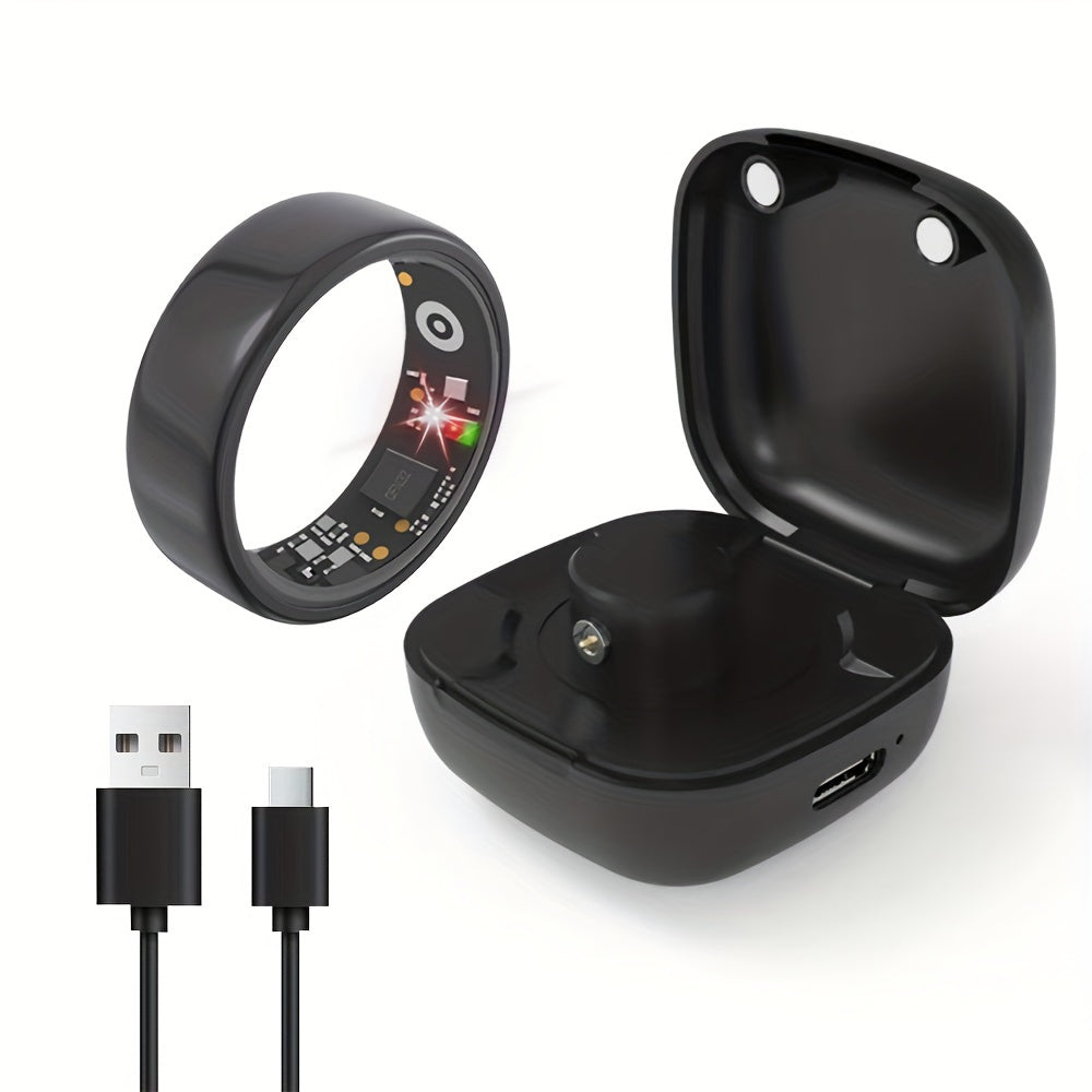 R18 Smart Ring Activity Tracker with 20+ Workout Modes – Sleep & Stress Monitor, Heart Rate, iPhone & Android Compatible, USB Charging