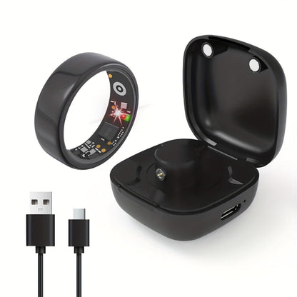 R18 Smart Ring Activity Tracker with 20+ Workout Modes – Sleep & Stress Monitor, Heart Rate, iPhone & Android Compatible, USB Charging