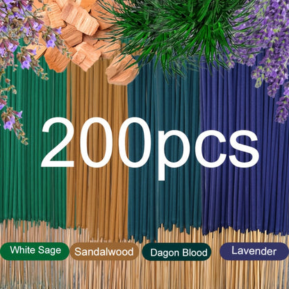 Incense Sticks 200pcs Aromatherapy Incense Set 4 Scents for Meditation Yoga Purification Home for Entryways, Bedrooms and Living Spaces