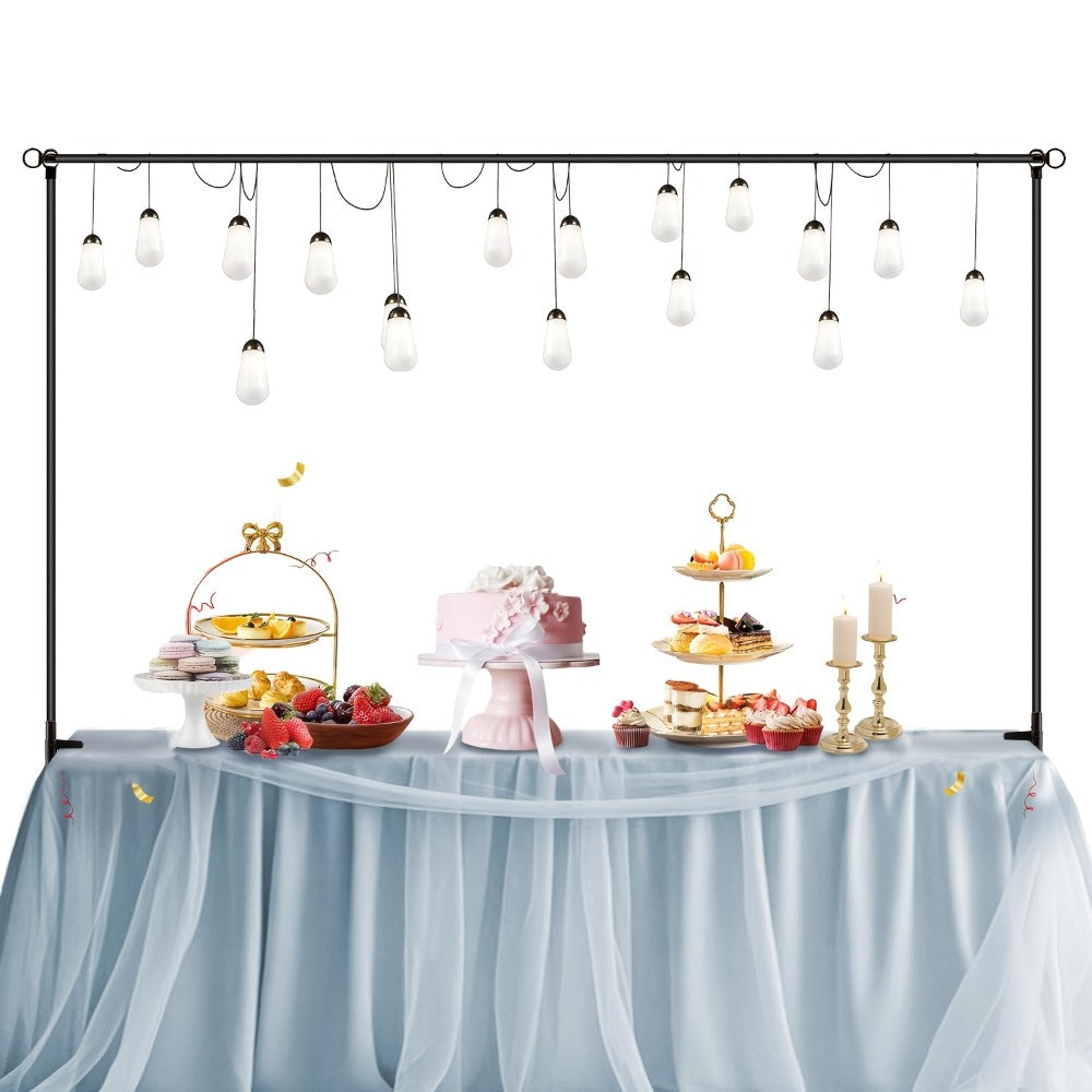 Table Balloon Arch Stand with Clamps & Adjustable Rod – Metal Backdrop Frame Kit for Wedding, Birthday, Baby Shower, Halloween