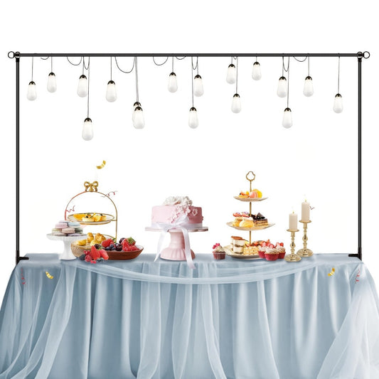 Table Balloon Arch Stand with Clamps & Adjustable Rod – Metal Backdrop Frame Kit for Wedding, Birthday, Baby Shower, Halloween