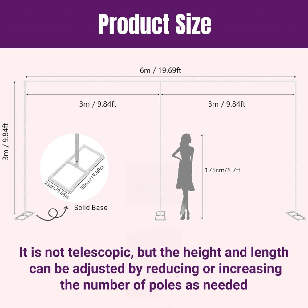 Backdrop Stand 10x20FT Wedding Arch Pipe Kit Square Metal Frame for Photography Party Baby Shower for an Everyday Personal Care Routine