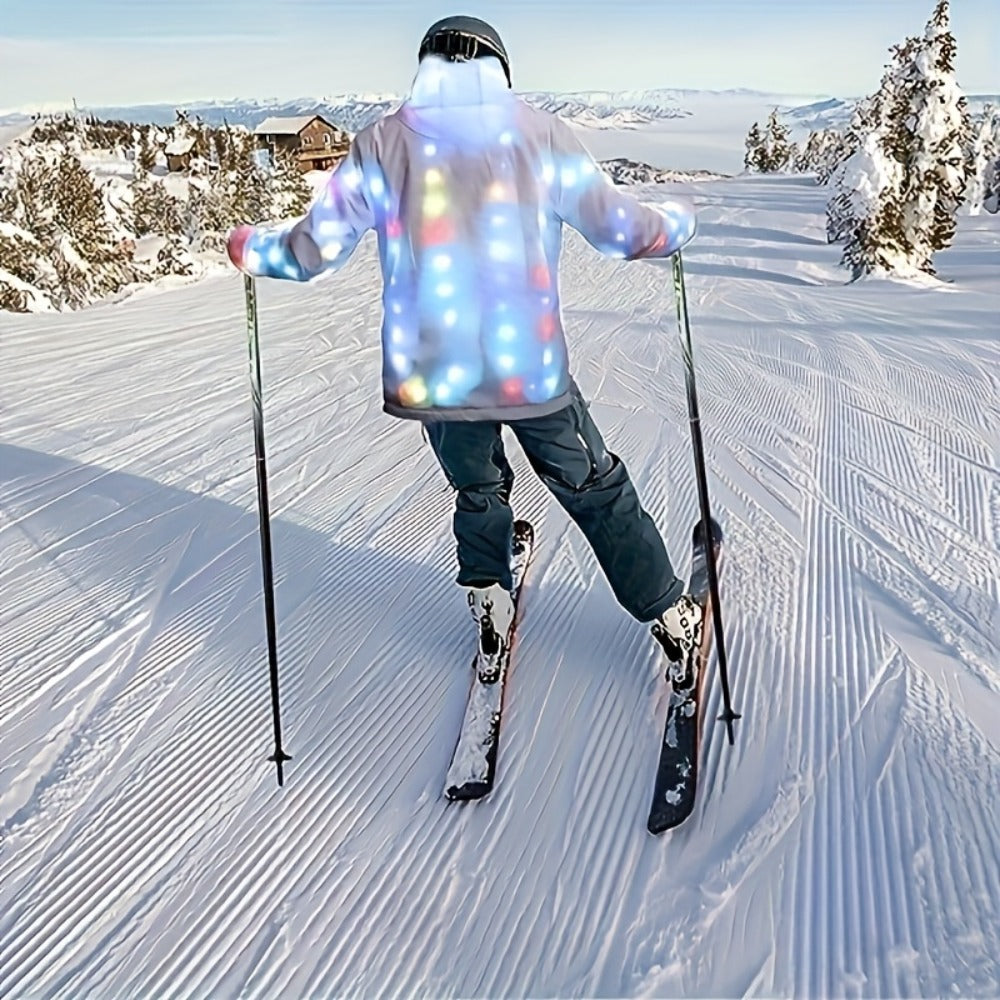 LED Light Up Party Jacket for Adults, Glowing Rave Costume Unisex Luminous Coat for Halloween, Christmas
