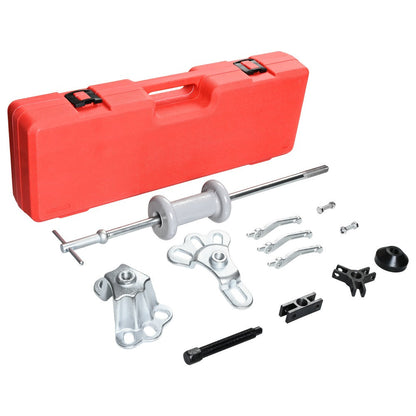 Slide Hammer Puller Kit 19-PC – 10 LB Forged Steel Hammer & 12 Adaptors, Bearing Race Seal Removal Tool, Universal Auto Repair Puller Set