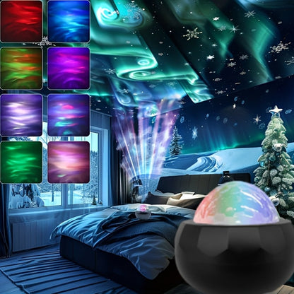 Aurora Magic Ball Light USB Plug-In with Remote, Color Rotating Aurora Borealis Effect Night Light for Bedroom