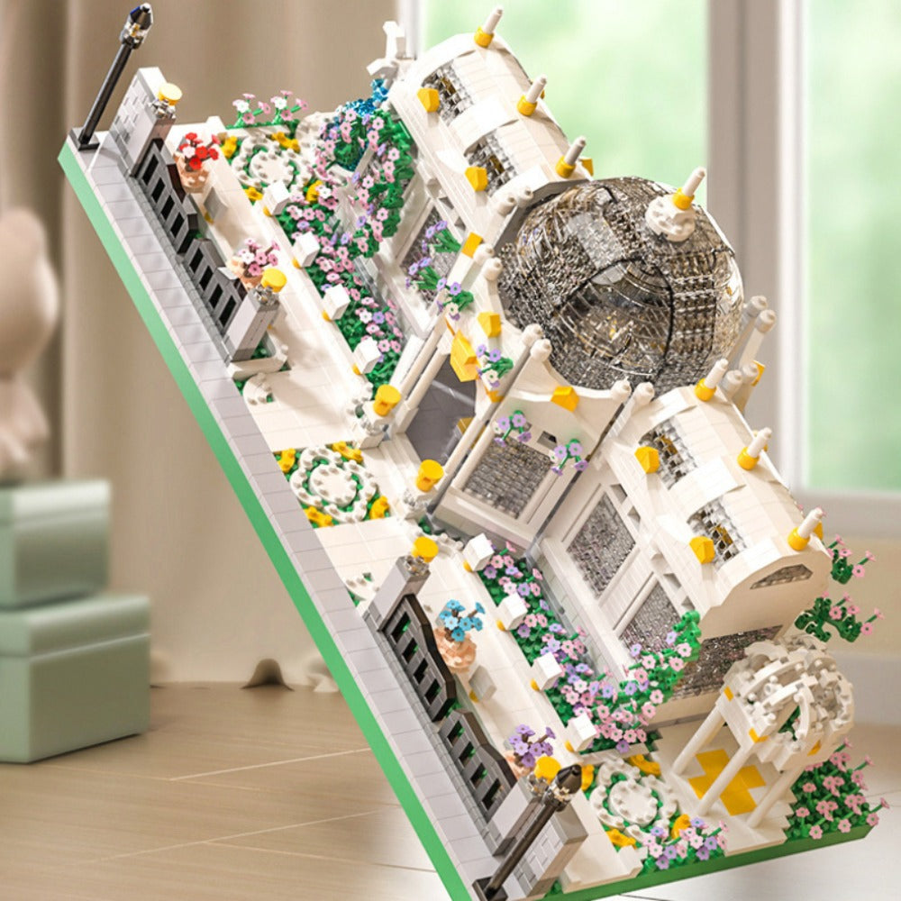 6700-Piece Garden Plaza Building Block Model in Boxed or Bagged Versions with Dome, Flowers and Fence