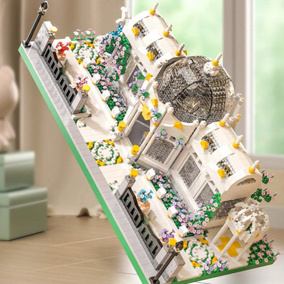 6700-Piece Garden Plaza Building Block Model in Boxed or Bagged Versions with Dome, Flowers and Fence