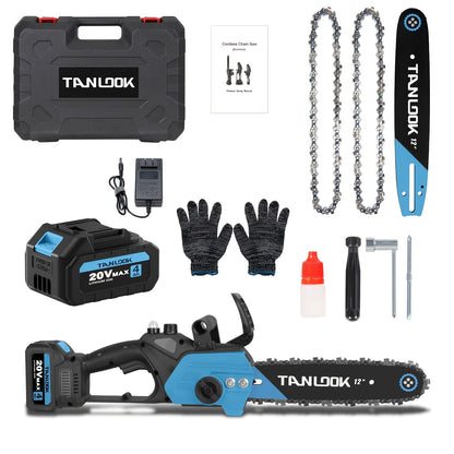 12-Inch Cordless Electric Chainsaw Kit in Five Colors with One- or Two-Battery and Two- or Three-Chain Options