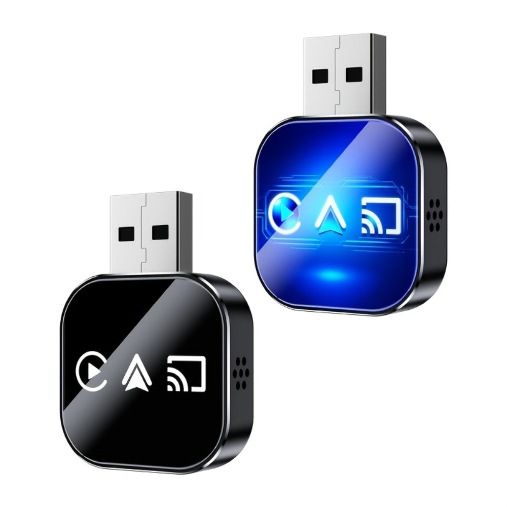Plug & Play Wireless CarPlay & Android Auto Converter – Mirror Projection, 5GHz WiFi Auto-Connect, Aluminum Alloy
