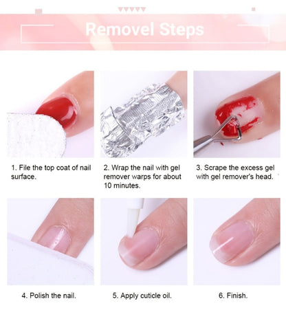 Rubber Base Gel Polish Set 6pcs Nude Pink 2-in-1 Builder Base Coat – Self-Leveling Soak Off UV LED Semi-Permanent Long-Lasting Gel Manicure