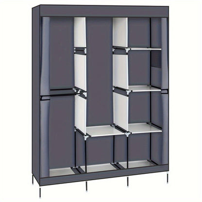 Portable Closet Wardrobe Organizer 71" Clothes Rack with Shelves, Freestanding Bedroom Storage Closet System