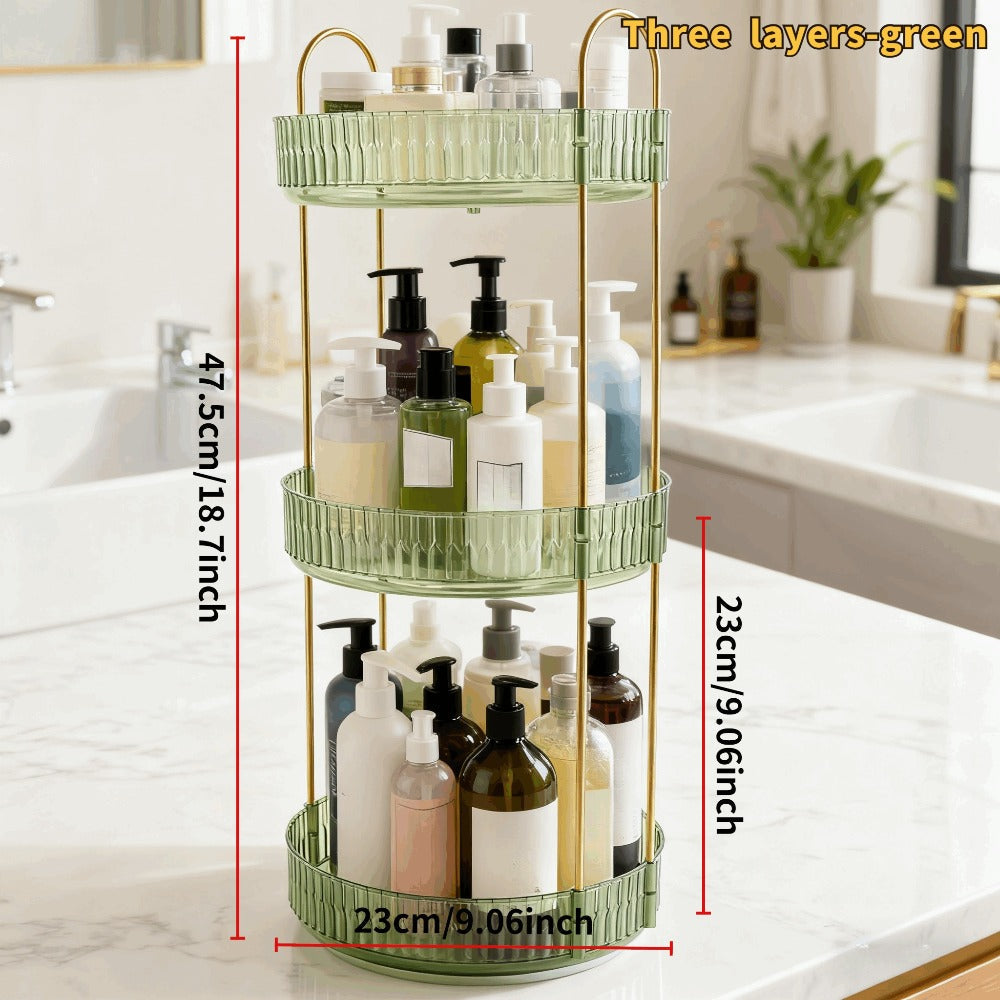 360 Rotating Makeup Organizer Skincare Storage Rack – Multi-Layer Detachable Cosmetic Organizer for Perfume, Lipstick, Skincare