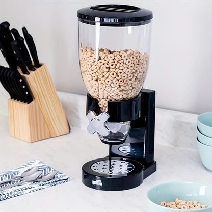 Dry Food Dispenser & Candy Organizer with Spoon Bowl Lid, Countertop Snack Container for Pantry Kitchen 17.5 Oz