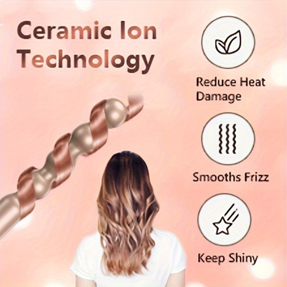 5-in-1 Curling Wand Set Ceramic Interchangeable Barrels 0.4-1.25 Inch – 30s Fast Heat, for Home, Travel and Salon Hair Styling