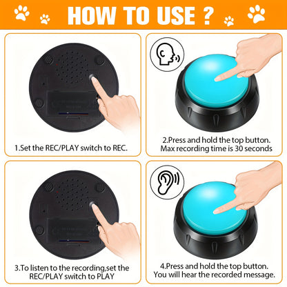 Dog Communication Buttons 12 Pack Recordable Talking Button Set 30 Second Voice Recording Pet Training Speaking Buttons 12 Colors Gift