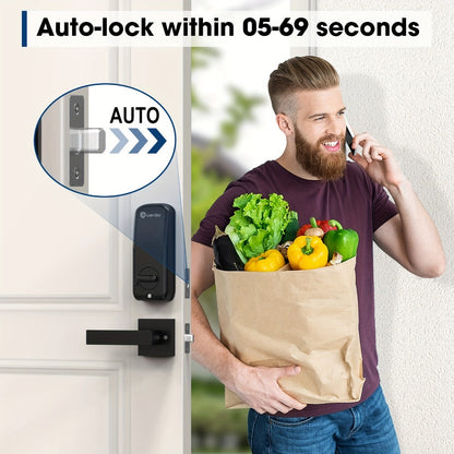 Keypad Deadbolt Lock Fingerprint Keyless Entry, Electronic Door Lock with Code Fingerprint & Key