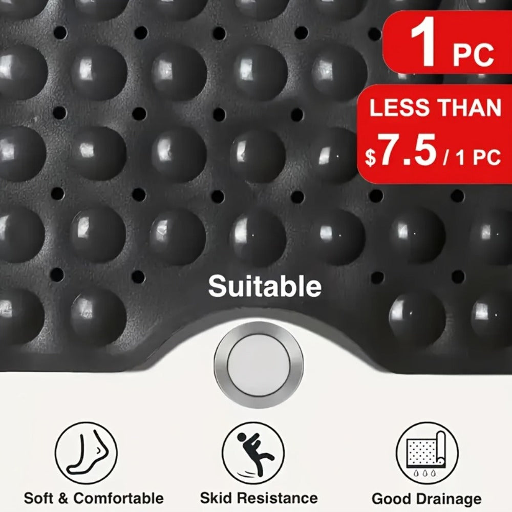 Non-Slip Bath Mat with Suction Cups Machine Washable Quick-Dry Shower Mat with Drain Holes Bathtub Mat for Bathroom Tub Safety Comfort Wet