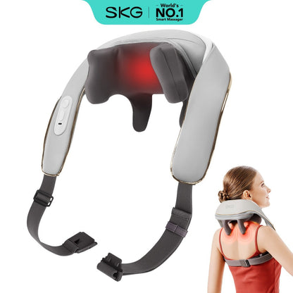 Neck Massager with Heat, 6D Shiatsu Cordless Deep Kneading Electric Massager for Neck, Shoulder, Back & Waist