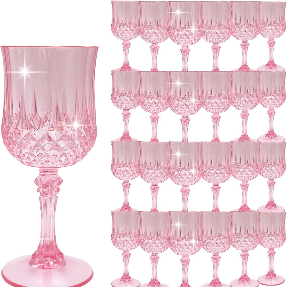 Plastic Wine Glasses 24 Pack 7oz for Home Cooking, Dining and Outdoor Meals, with the Listed Configuration