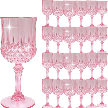 Plastic Wine Glasses 24 Pack 7oz for Home Cooking, Dining and Outdoor Meals, with the Listed Configuration