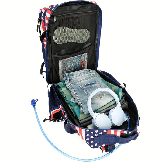 Flag Design Hiking Backpack 20L Tactical Daypack Waterproof Camping Travel Bag Cycling Fitness Outdoor Sports Backpack Independence Day Gift