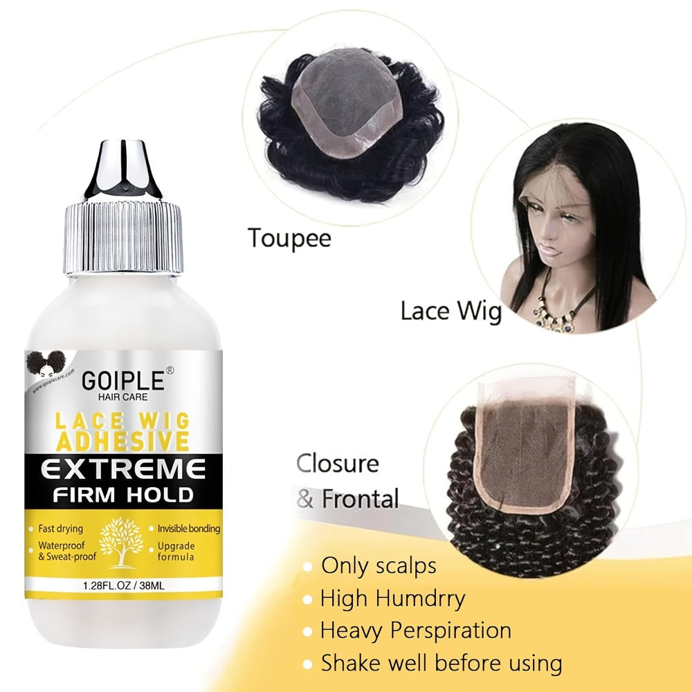 Lace Wig Installation Kit, 10-Piece Set with Melting Spray, Liquid Bottles, Bands, Caps, Combs and Brushes