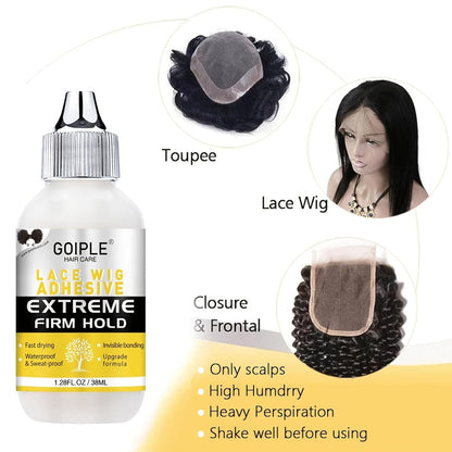 Lace Wig Installation Kit, 10-Piece Set with Melting Spray, Liquid Bottles, Bands, Caps, Combs and Brushes