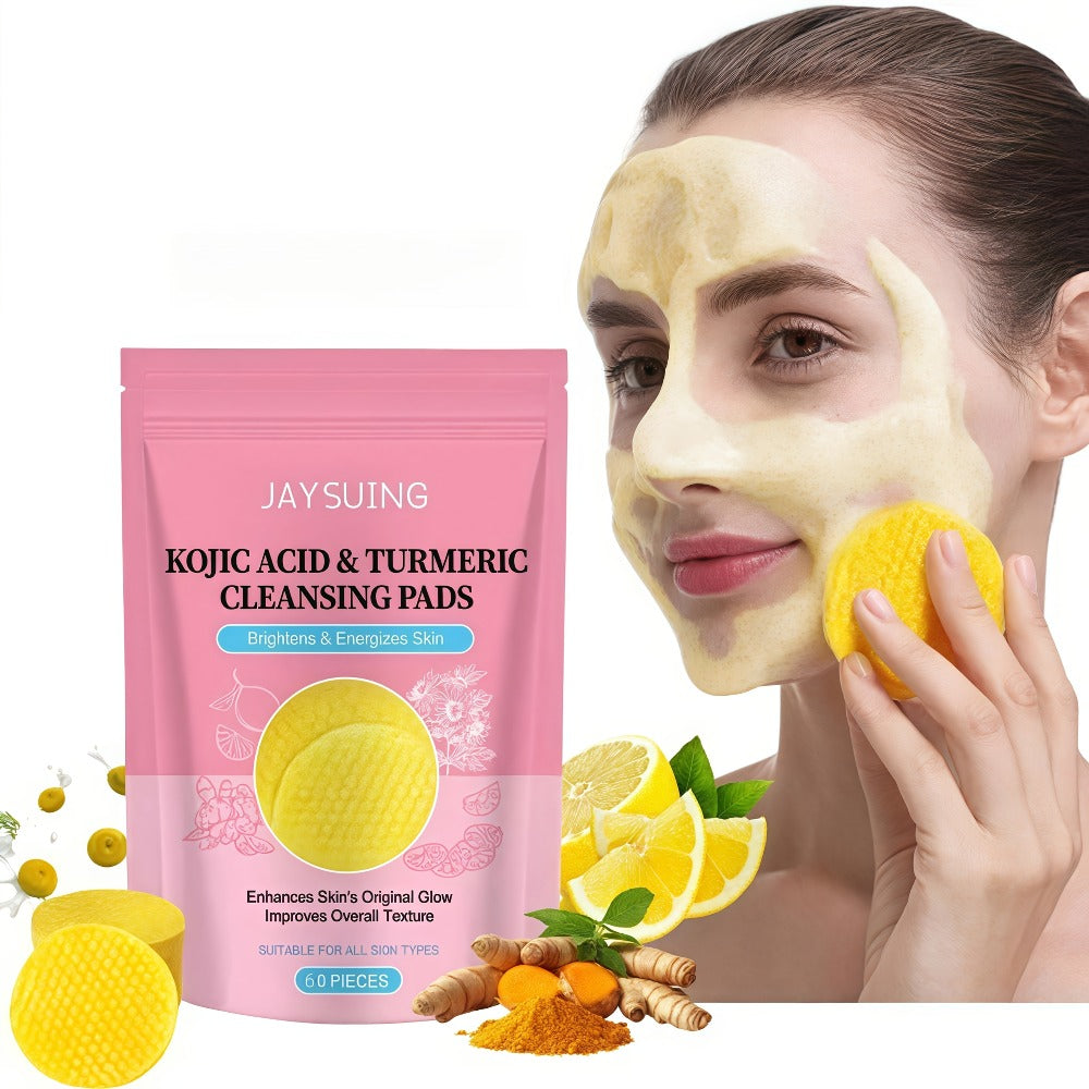 Cleansing Pads 180pcs - Turmeric Niacinamide Citric Acid Deep Cleansing Makeup Remover Gentle Face Pads