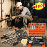 96 car repair kit tool set